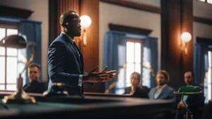 A Westfield criminal defense lawyer speaks to the jury