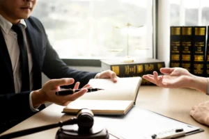 Cowboy Law Group juvenile attorney speaks to a client
