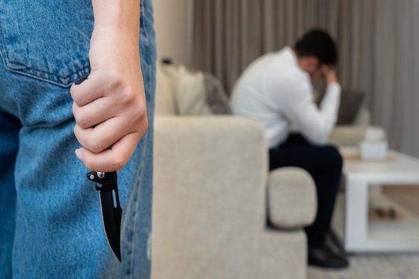 A woman will need a murder defense lawyer after she is about to commit a crime.